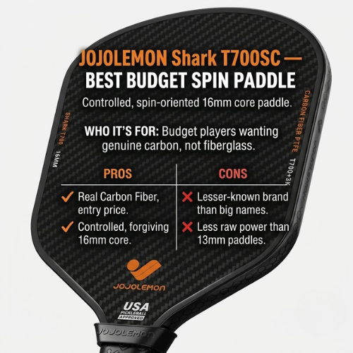 JOJOLEMON Shark T700SC — one of the best pickleball paddles under $100