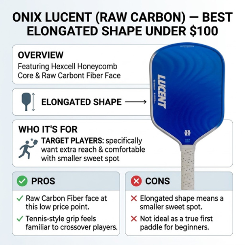 Onix Lucent raw carbon pickleball paddle