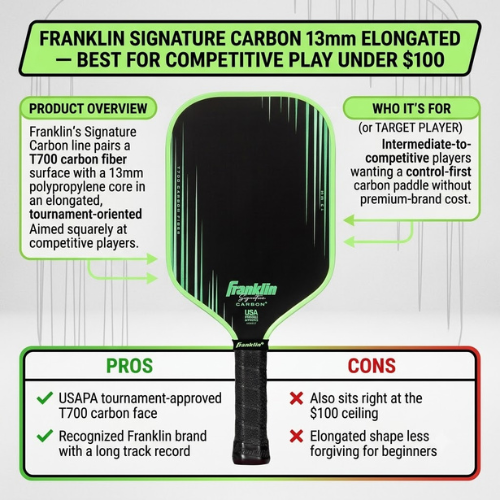 Franklin Signature Carbon 13mm elongated pickleball paddle